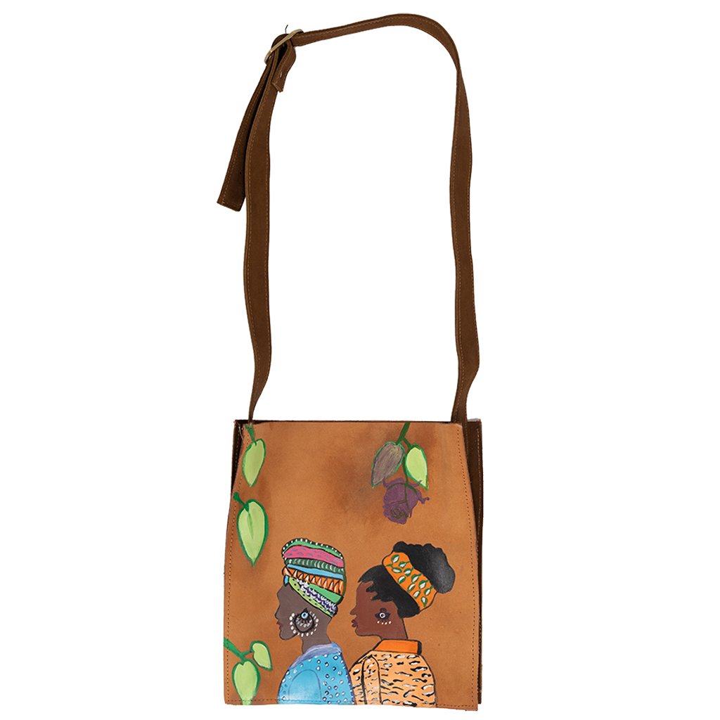 DSC03756 شنطة كتف جلد طبيعي برسم يدوياً - الصورة 1