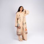 سوت كتان 3 قطع برسم يدوياً