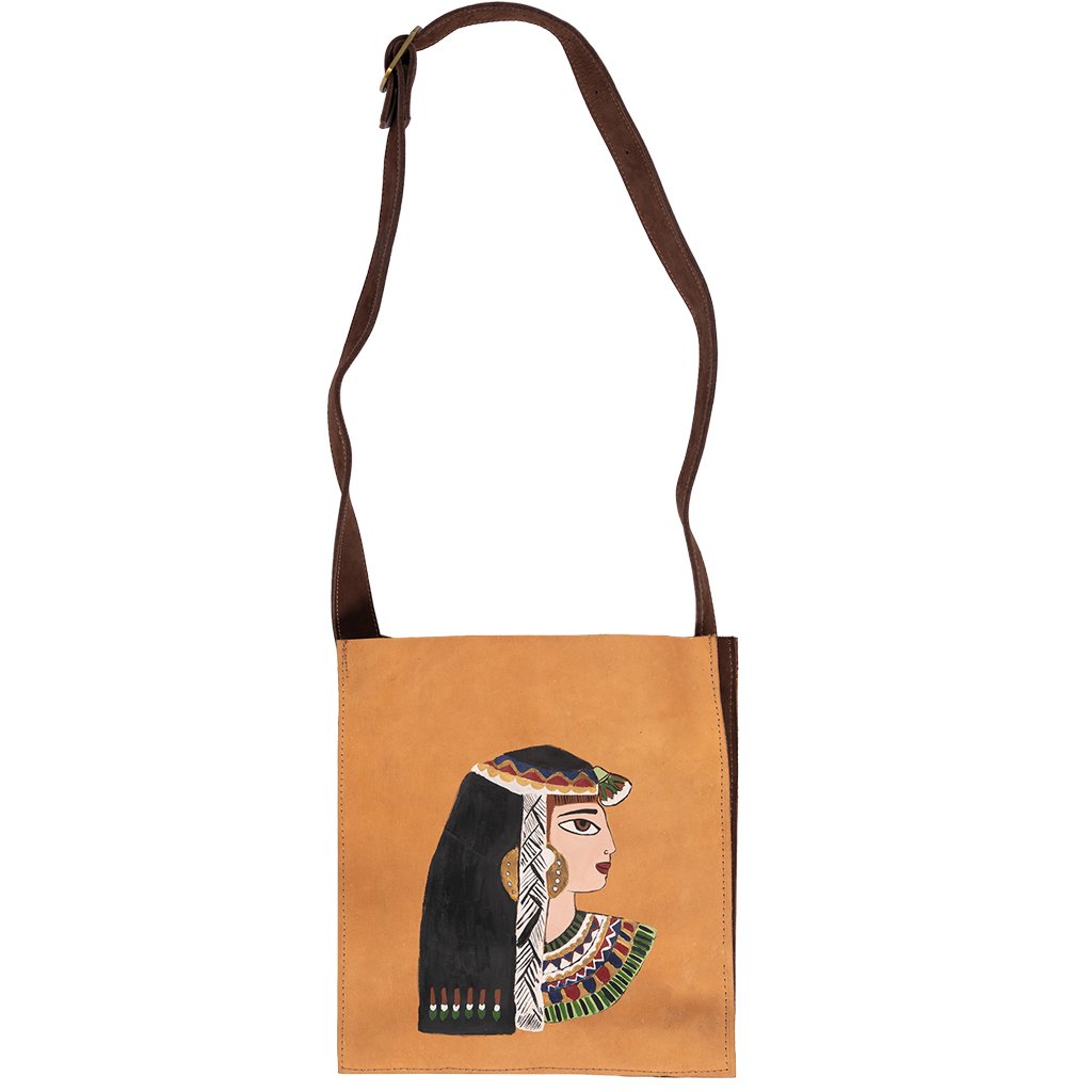 DSC03926 شنطة كتف جلد طبيعي برسم يدوياً - الصورة 1